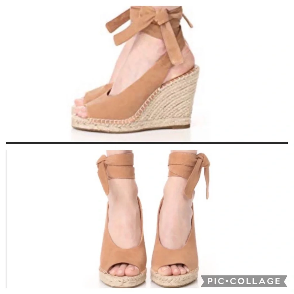 Joie Kael Suede Espadrille Wedges Size 37.5/6